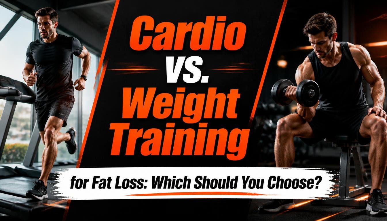 Person comparing cardio and weight training exercises in a gym